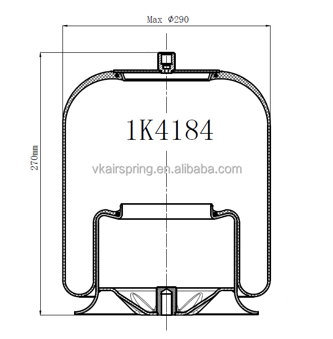 4184N VKNTECH 1K4184 pour des airbags de ressort pneumatique de ballons de pièces de rechange du camion A9423200517/air