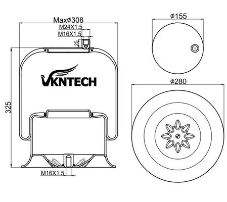 TRUCK  AIR SPRING FOR MERCEDES BENZ A 974.320.04.17 A 946.320.04.17  Contitech 4757NP09  Dunlop D13T02  Goodyear 9520  CF Gomma 1VSC30026 206786 REPLACED BY VKNTECH 1K4757-3
