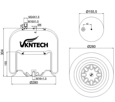 RESSORT PNEUMATIQUE POUR CAMION MERCEDES BENZ A 974.320.02.17 A 974.320.04.17 A 946.320.02.17 Contitech 4757NP02 REMPLACÉ PAR VKNTECH 1K4757-2