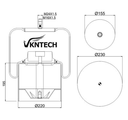 RESSORT PNEUMATIQUE POUR CAMION MERCEDES BENZ A 946.320.02.21 Contitech 4838NP02 Dunlop D13T03 Goodyear 9522 REMPLACÉ PAR VKNTECH 1K4838-2