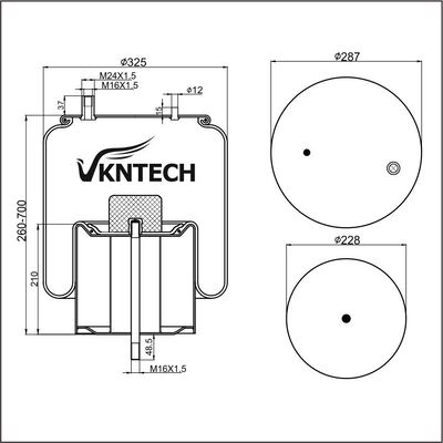 RESSORT PNEUMATIQUE DE CAMION POUR V.I 5.010.239.971 5.010.557.356 Contitech 4911NP03 Goodyear 1R13-714 REMPLACÉ PAR VKNTECH 1K4911