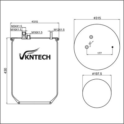 RESSORT PNEUMATIQUE POUR CAMION POUR GRANNING 15709 V.I 5.010.211.724 Contitech 902MB REMPLACÉ PAR VKNTECH 1K7013 SANS PISTON