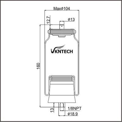 RESSORT PNEUMATIQUE DE CABINE SIÈGES NATIONAUX 324662-01 Firestone W02-358-7058 W02-N9-7058 REMPLACÉ PAR VKNTECH 1S7058