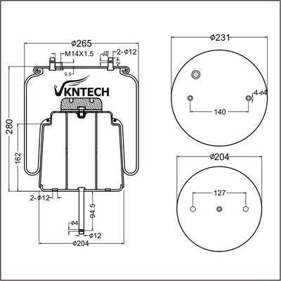 RESSORT PNEUMATIQUE SCANIA 1440306 442678 1440859 Firestone W01-095-0481 1T15LR-4 Goodyear 556028566 REMPLACER PAR VKNTECH 1K0481