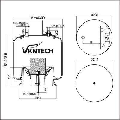 RESSORT PNEUMATIQUE Firestone W01-358-9472 1T15V-8 REMPLACÉ PAR VKNTECH 1K9472