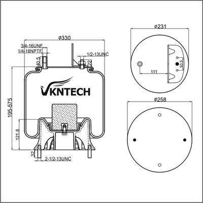 RESSORT PNEUMATIQUE NEWAY 90557206 Firestone W01-358-9491 1T15V-8 Goodyear 1R12-373 566243080 REMPLACÉ PAR VKNTECH 1K9491