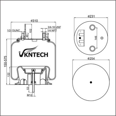 RESSORT PNEUMATIQUE Firestone W01-358-9786 REMPLACÉ PAR VKNTECH 1K9876