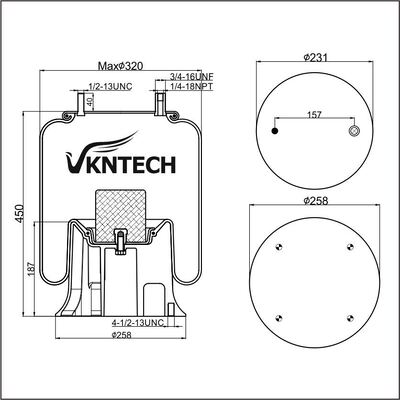 RESSORT PNEUMATIQUE Contitech 4159NP05 Firestone W01-358-9367 Goodyear 1R12-283/256 REMPLACÉ PAR VKNTECH 1K9367