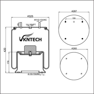 RESSORT PNEUMATIQUE DE REMORQUE NEWAY 90557069 HENDRICKSON S2063 RIDEWELL 1003589158C Firestone W01-358-9158 remplacé par VKNTECH 1K9158